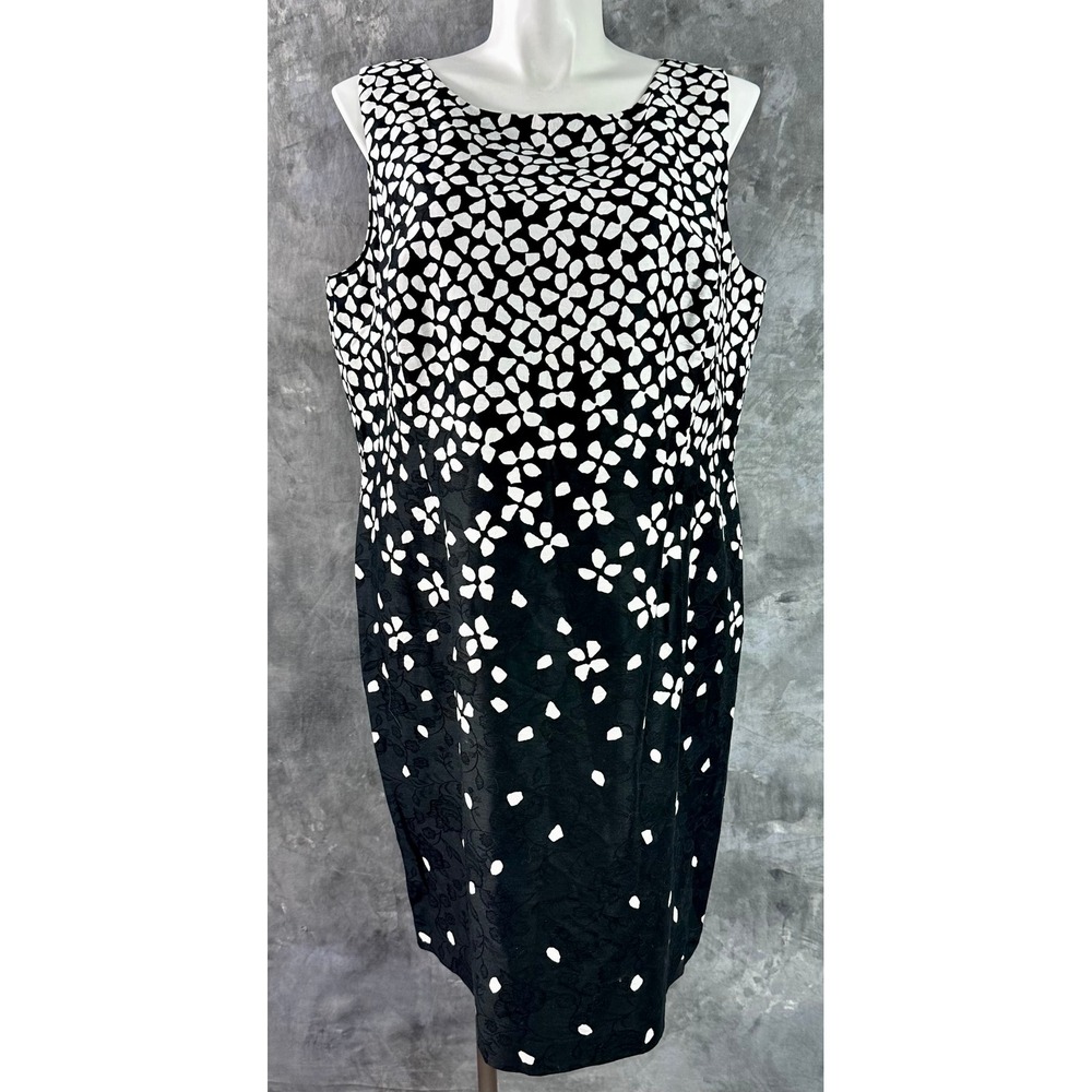 Ralph Lauren Black & White Sleeveless Sheath Dress sz 20 (16292)